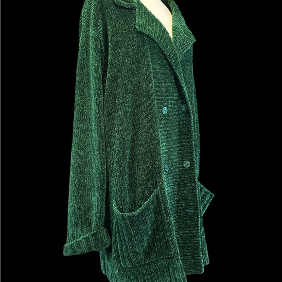 Elegant Green Women's Cardigan - Picture 2 of 4